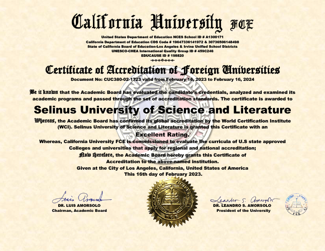 California University Accreditation - Selinus University